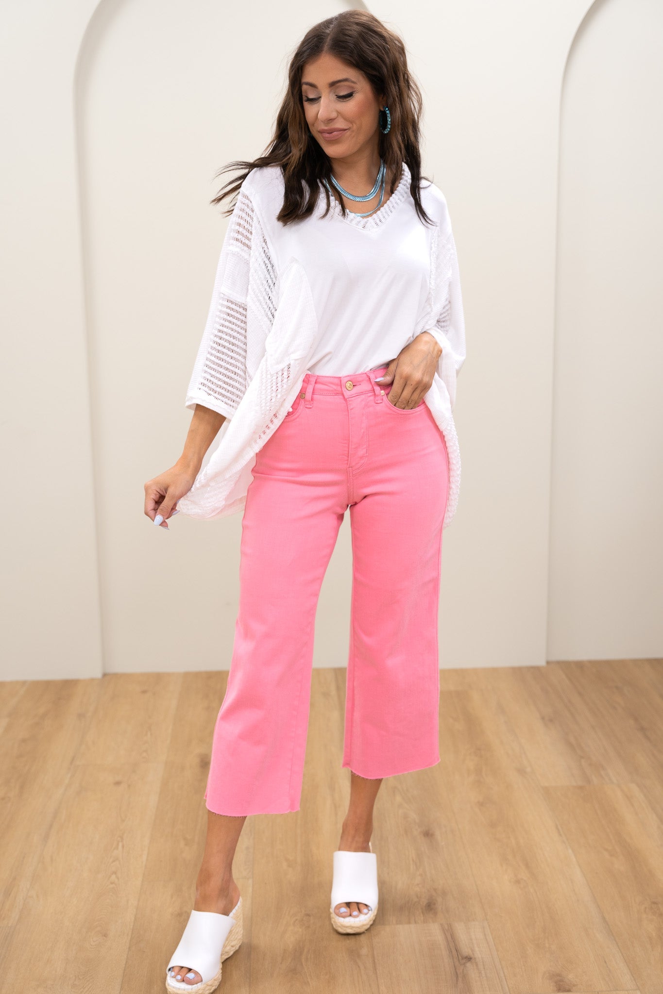 Judy Blue Pretty In Pink High Rise Garment Dyed Tummy Control Jeans *JB