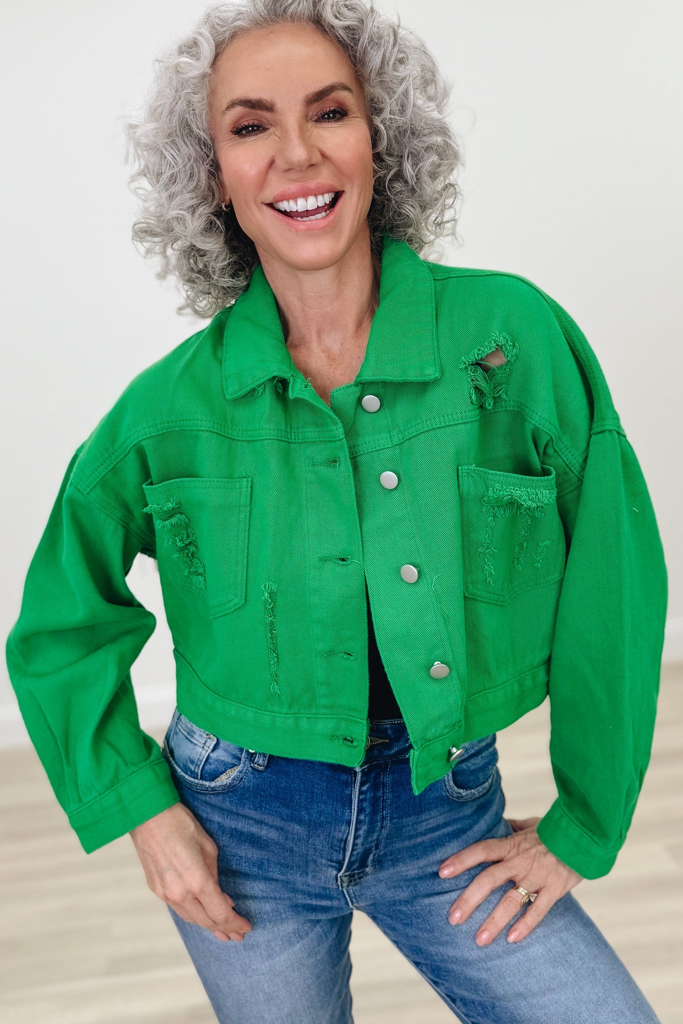 Southern Strut Rhinestone Denim Jacket
