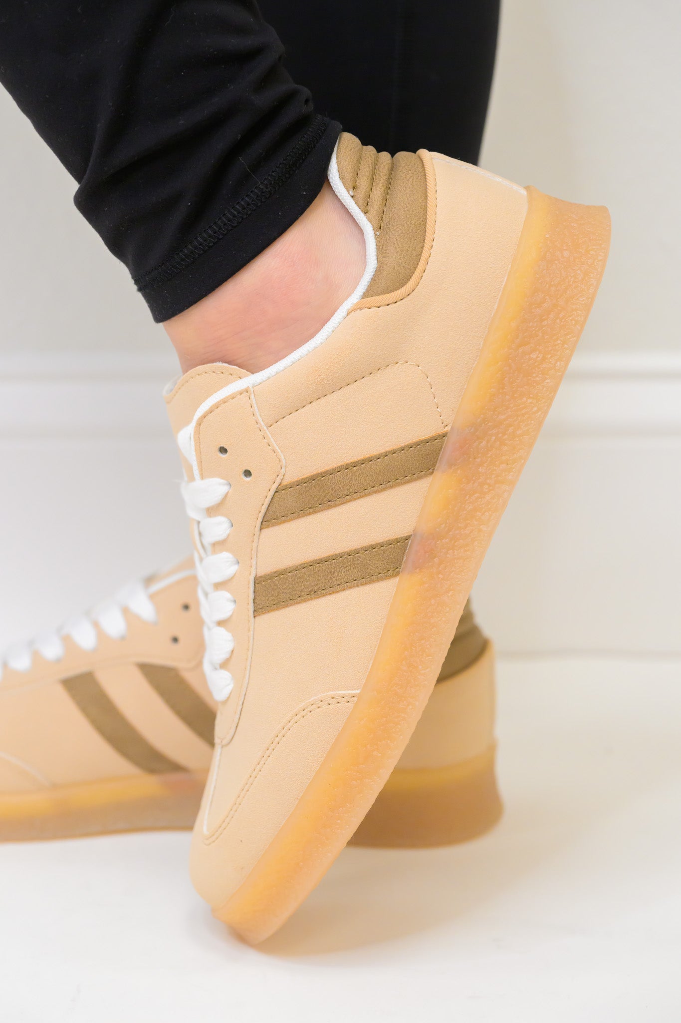 Christi Double Stripe Sneakers - Oatmeal