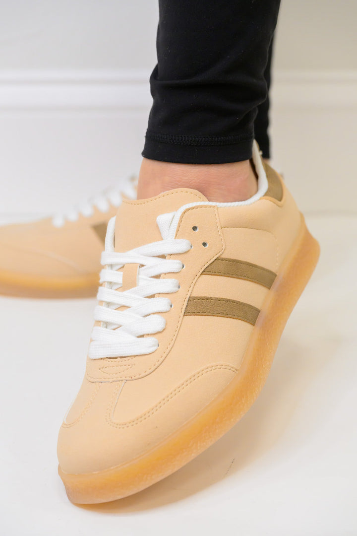 Christi Double Stripe Sneakers - Oatmeal