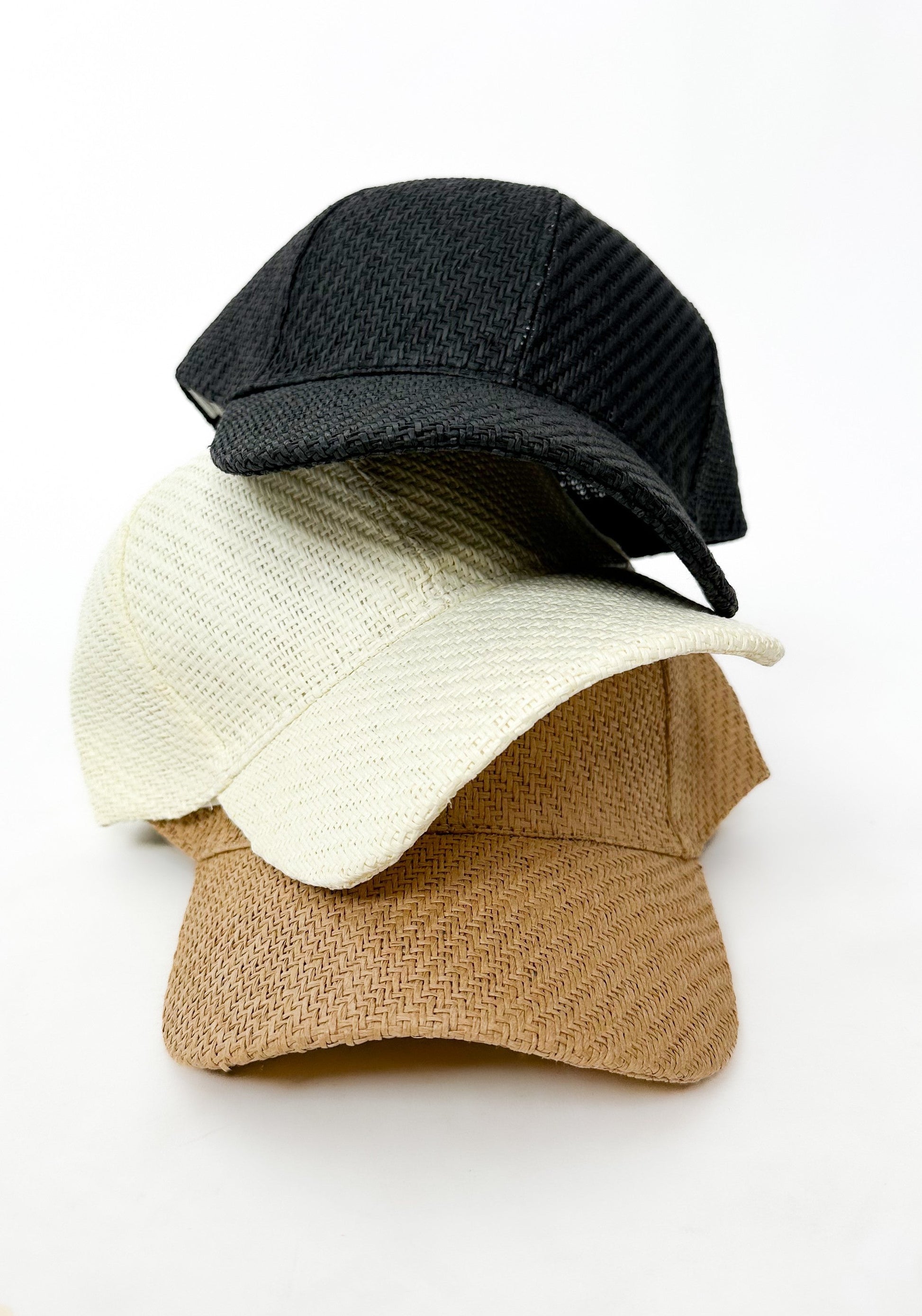 Summer Woven Straw Baseball Caps - 3 Colors!