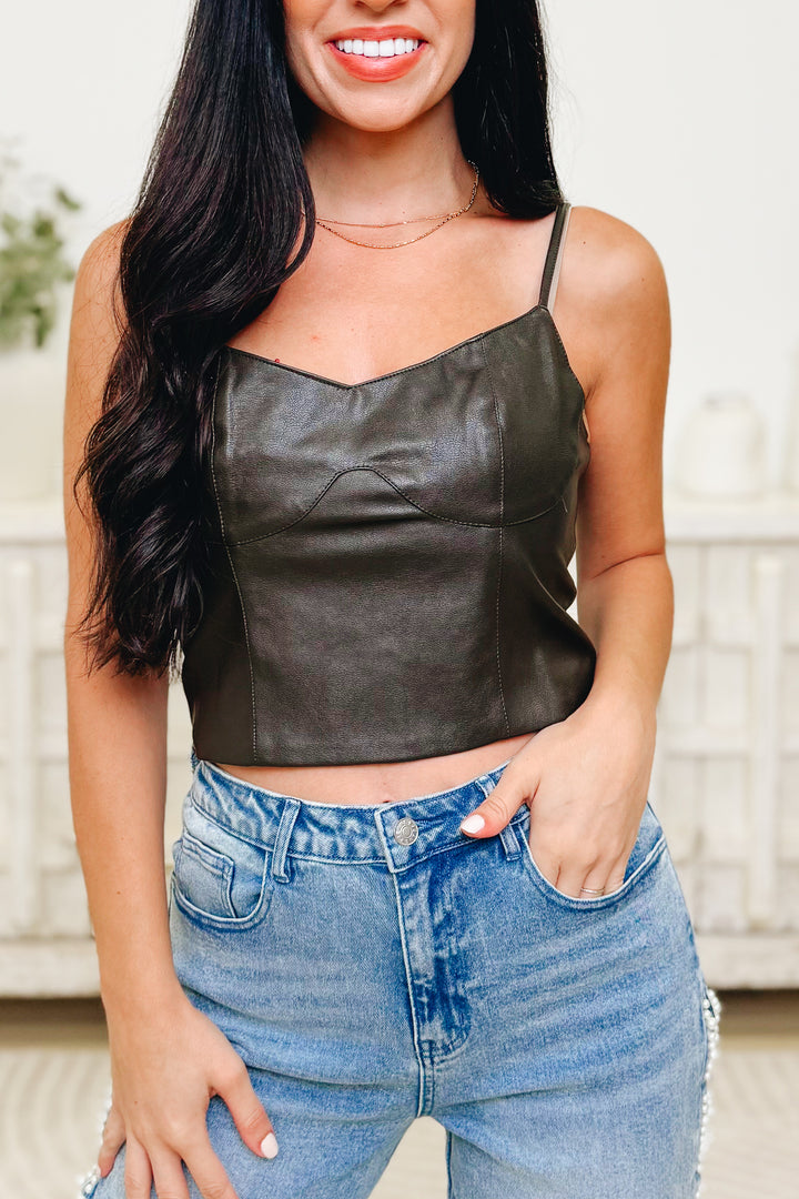 The Night Rider Faux Leather Tank Top