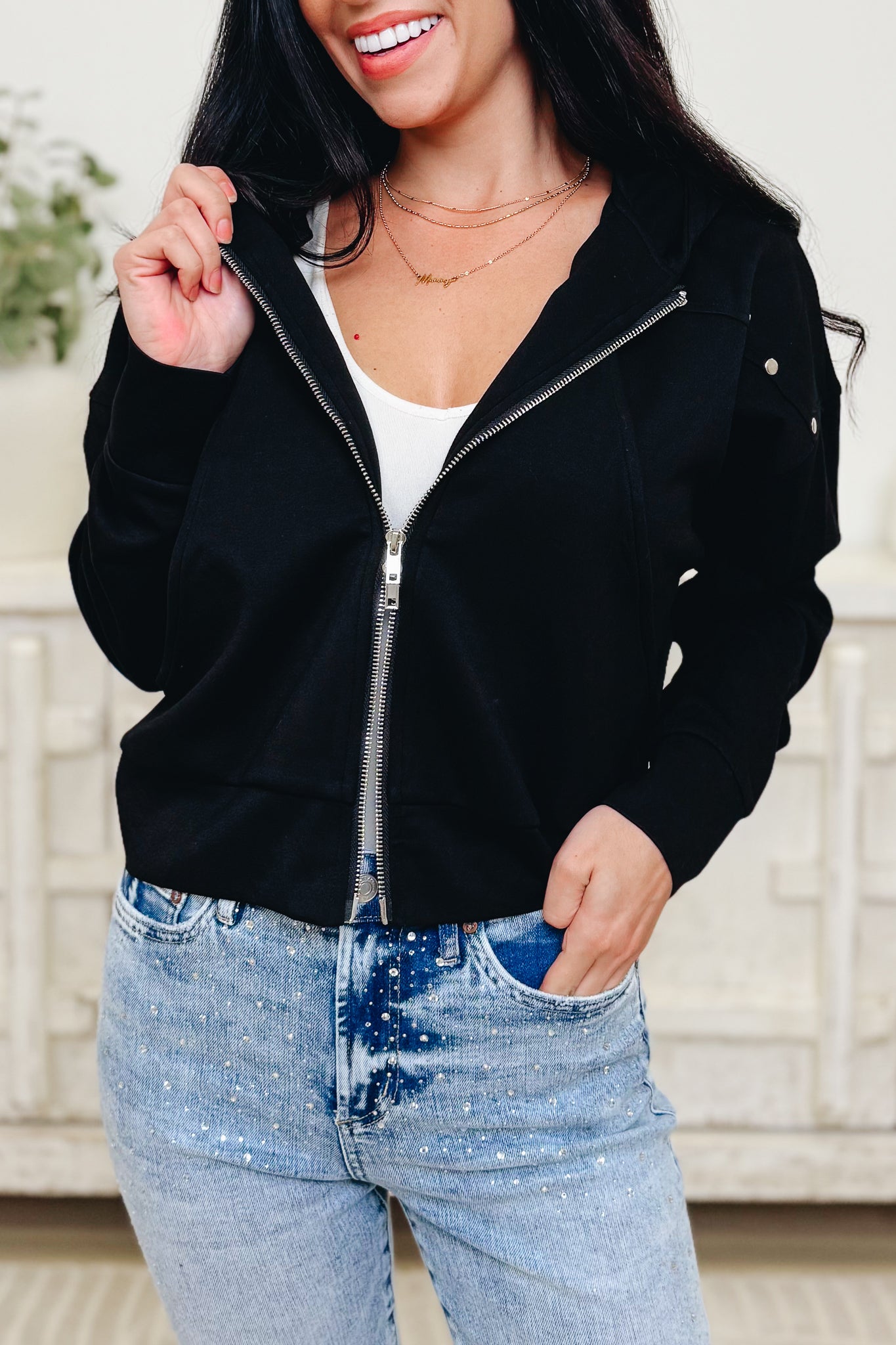 Edge & Elegance Hooded Top - 2 Colors!