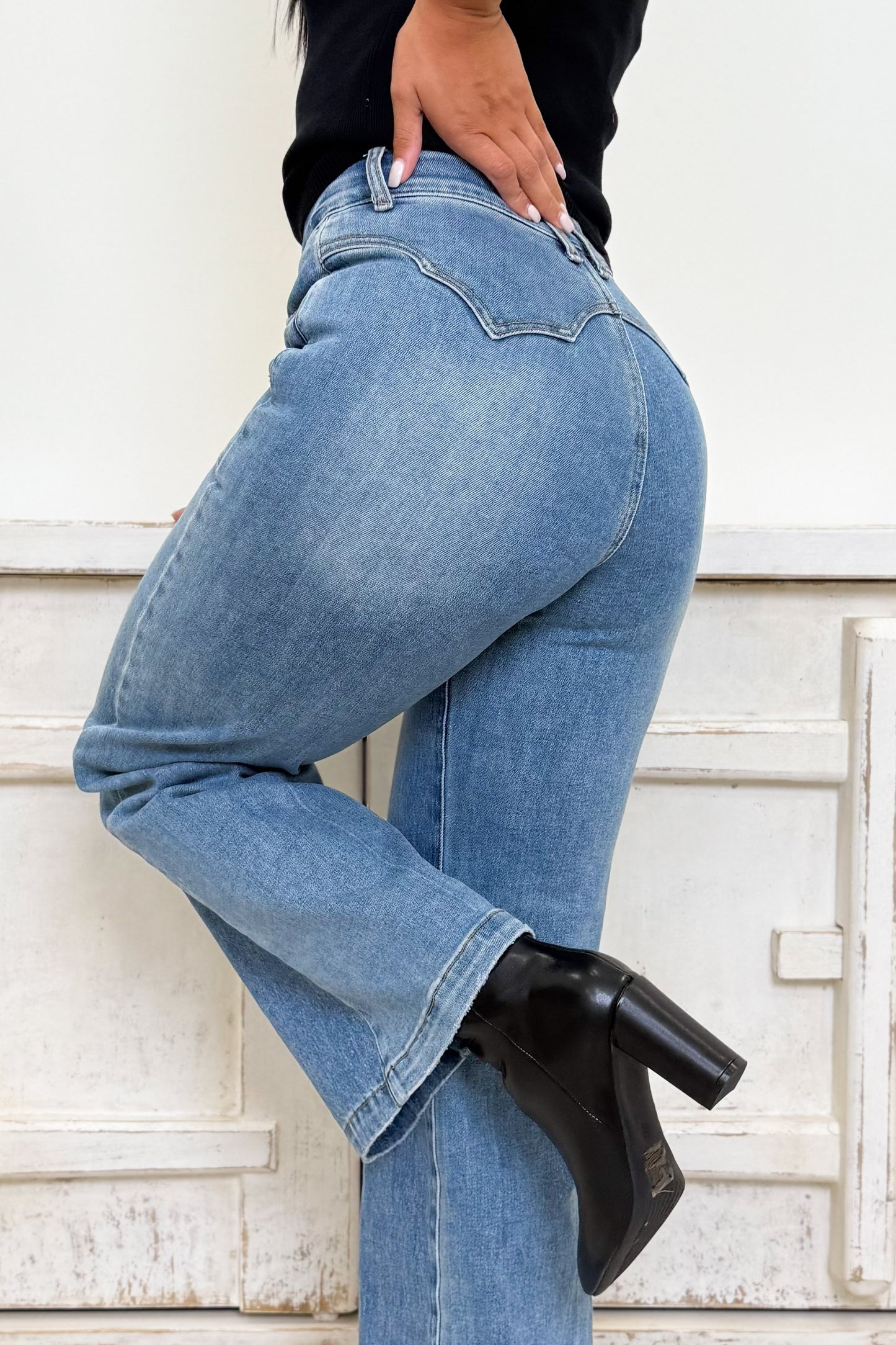 Radiant Dream By Saige Denim - High Rise Wide Leg Jeans - Medium