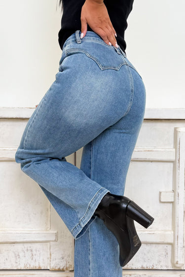 Radiant Dream By Saige Denim - High Rise Wide Leg Jeans - Medium