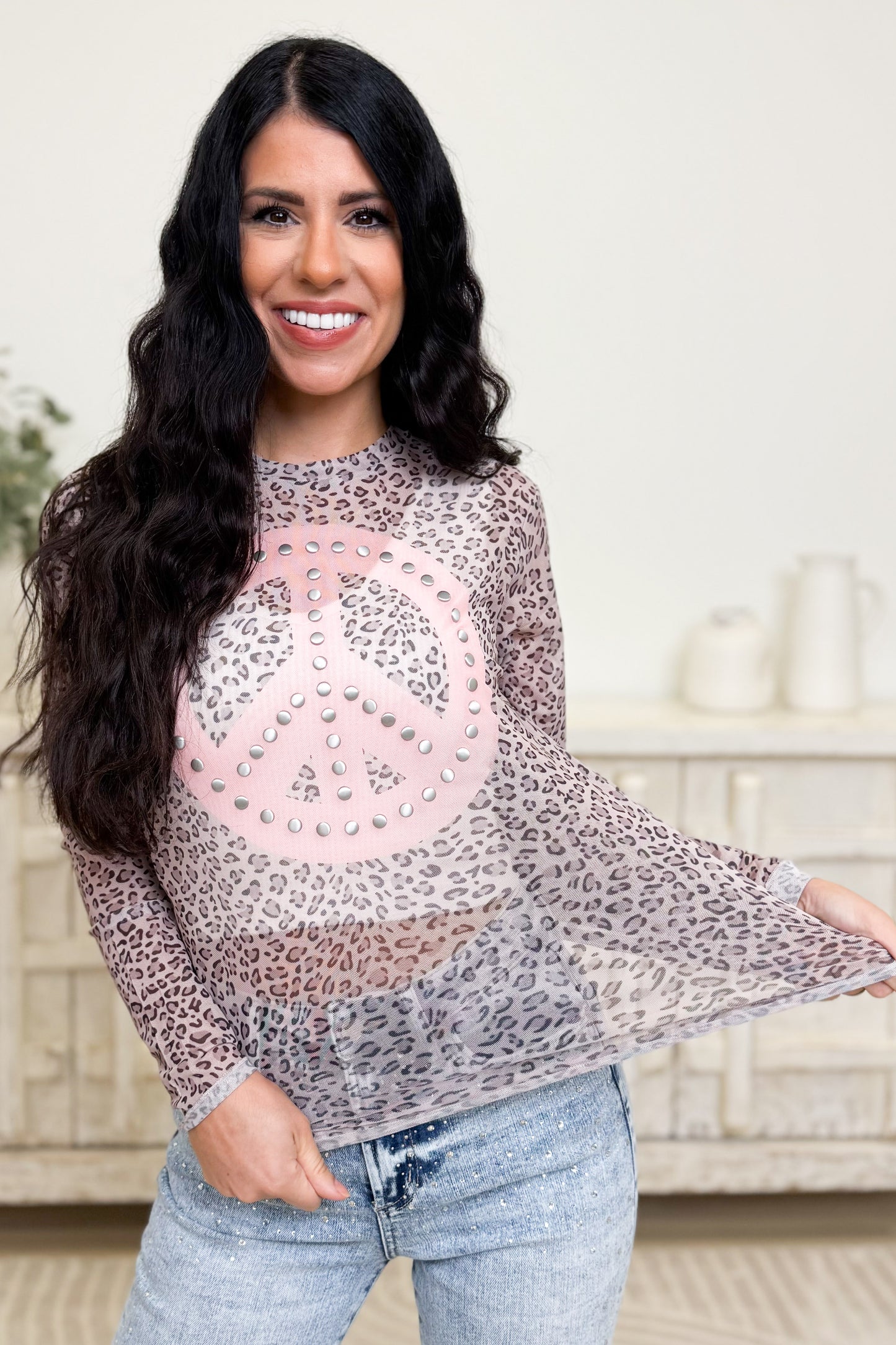 Love & Peace Leopard Top