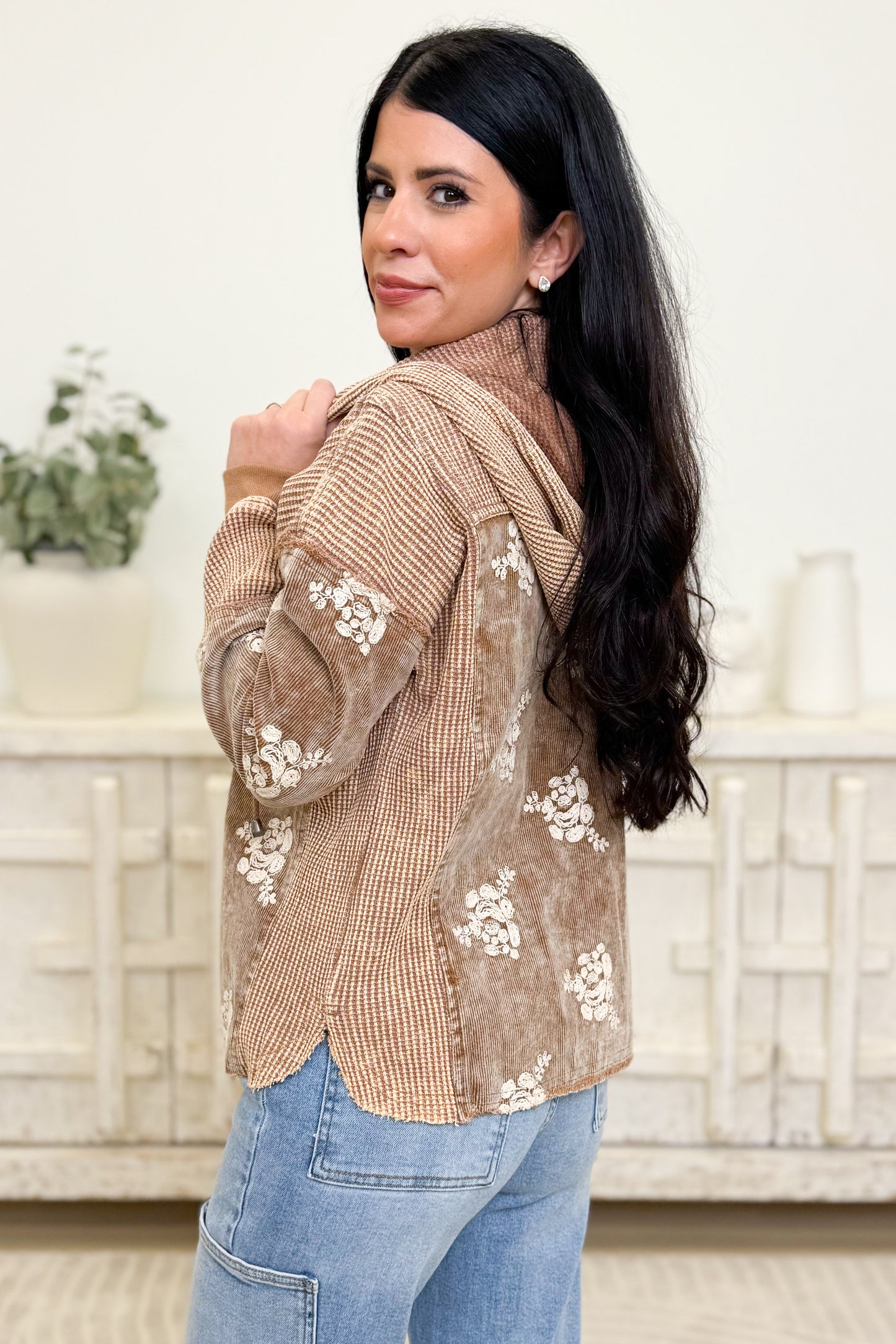 Showered With Love Floral Hooded Jacket - 4 Colors!