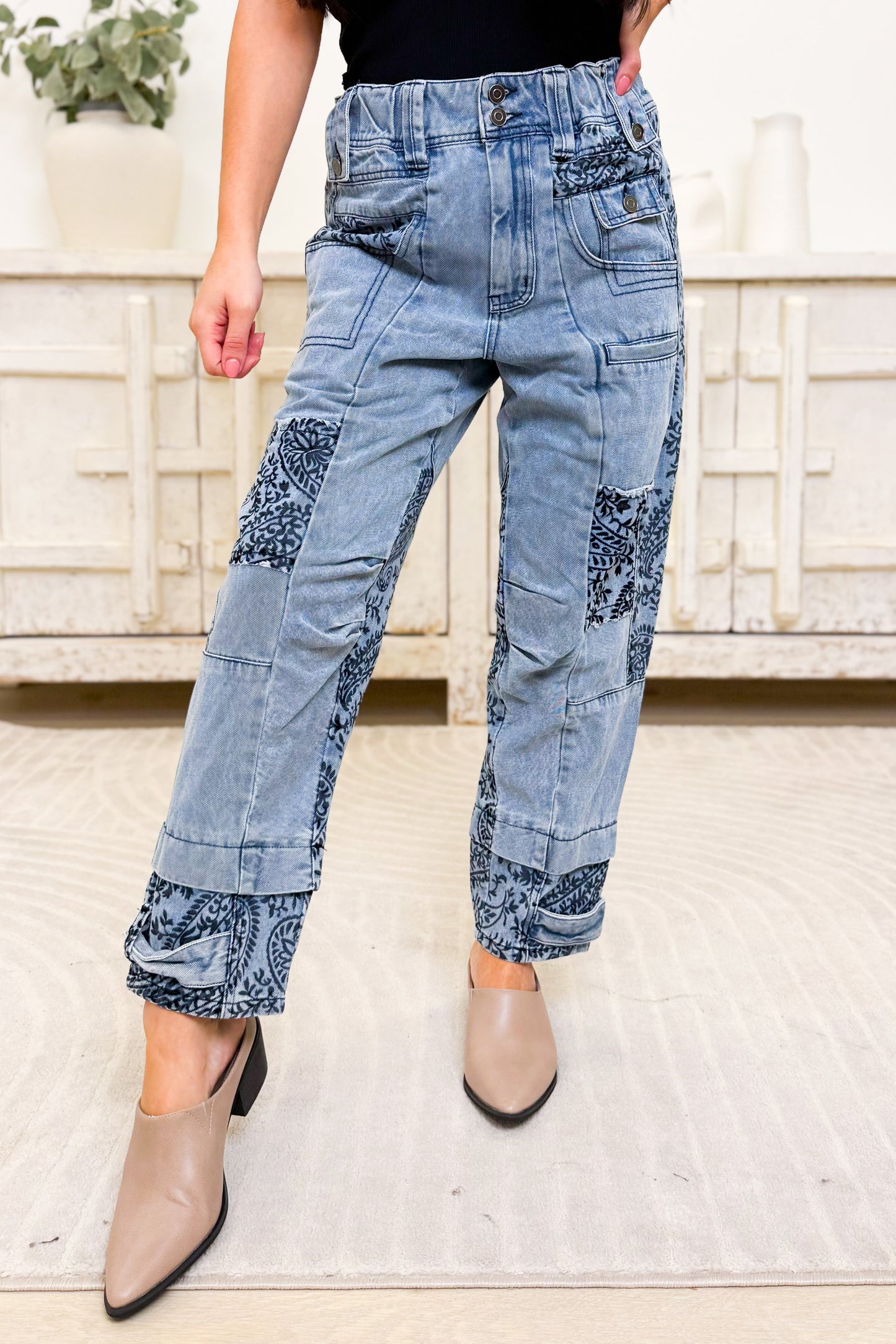 Gone With The Wind Denim Pants - Blue