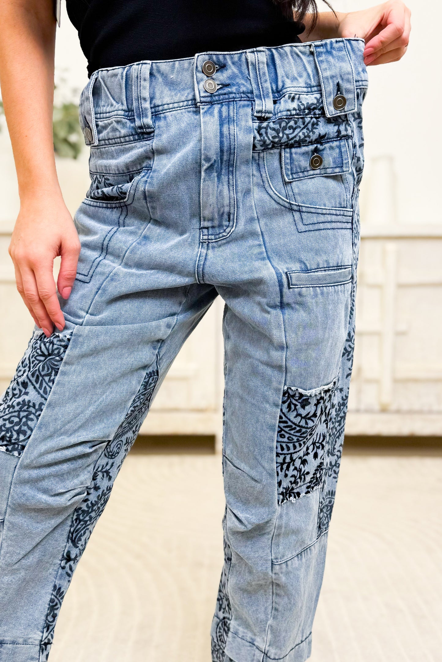 Gone With The Wind Denim Pants - Blue