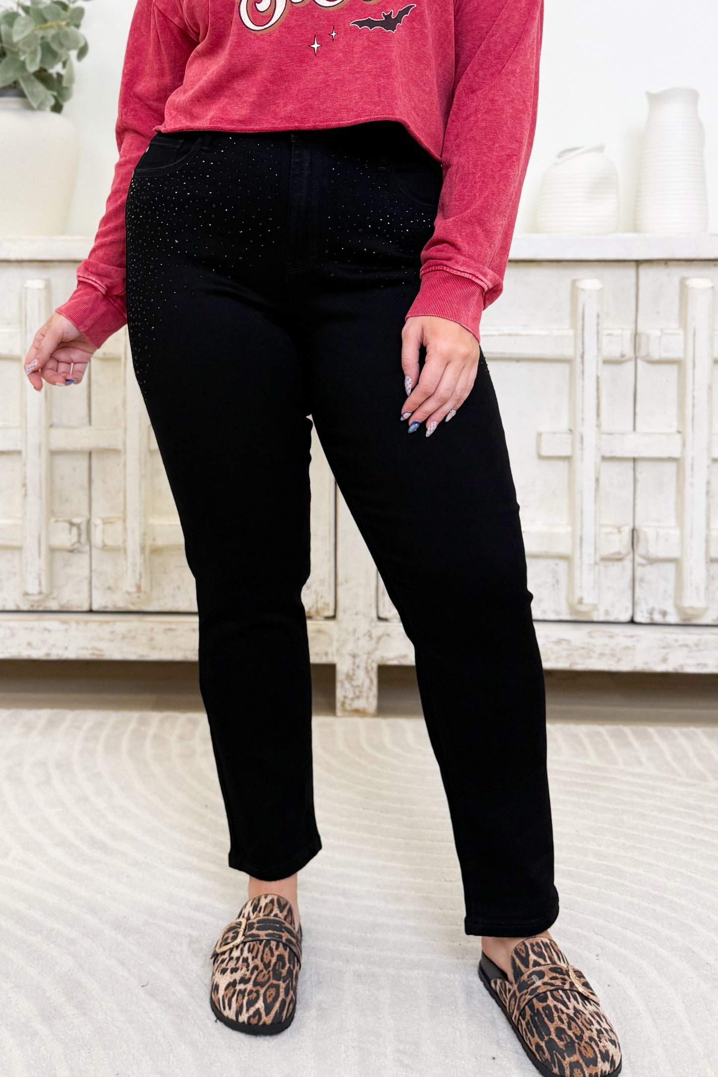 Judy Blue Raise Your Glass High Rise Rhinestone Embellished Jeans