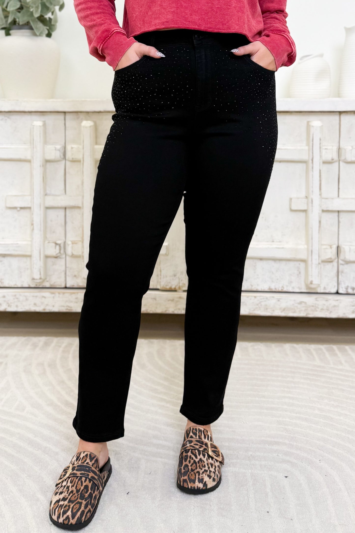 Judy Blue Raise Your Glass High Rise Rhinestone Embellished Jeans