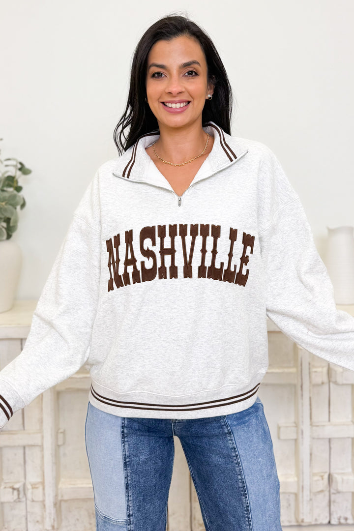 Stays In Nashville Pullover Top