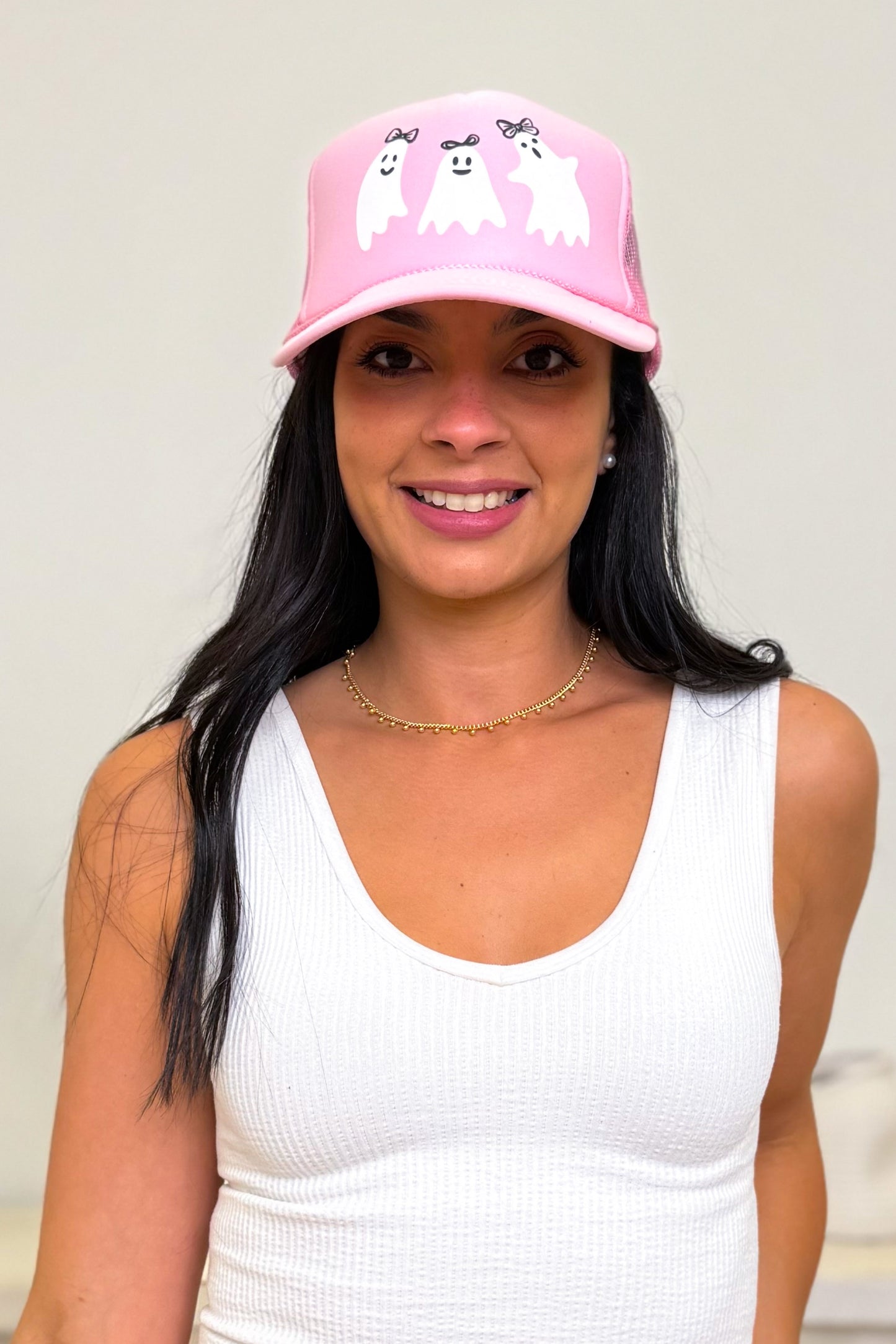 Girly Ghouls Trucker Hat - Light Pink