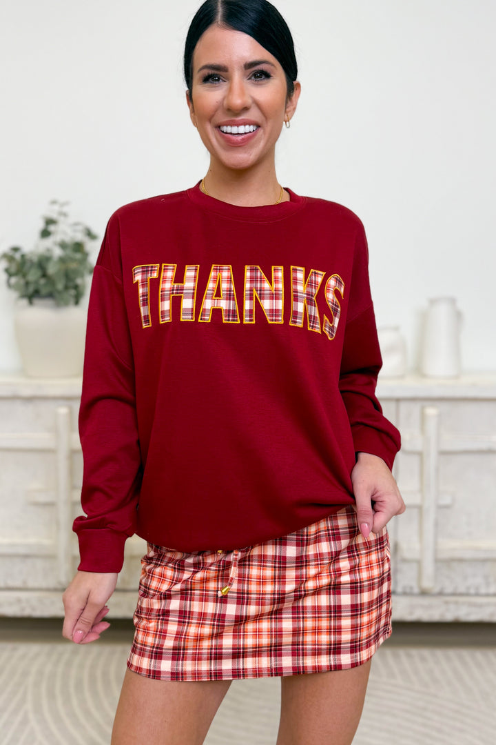 Thankful Plaid Pullover