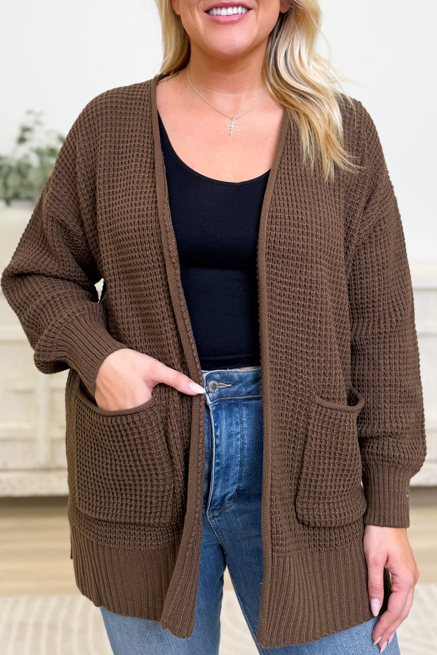 Easy Breezy Waffle Knit Sweater Cardigan - 6 Colors!