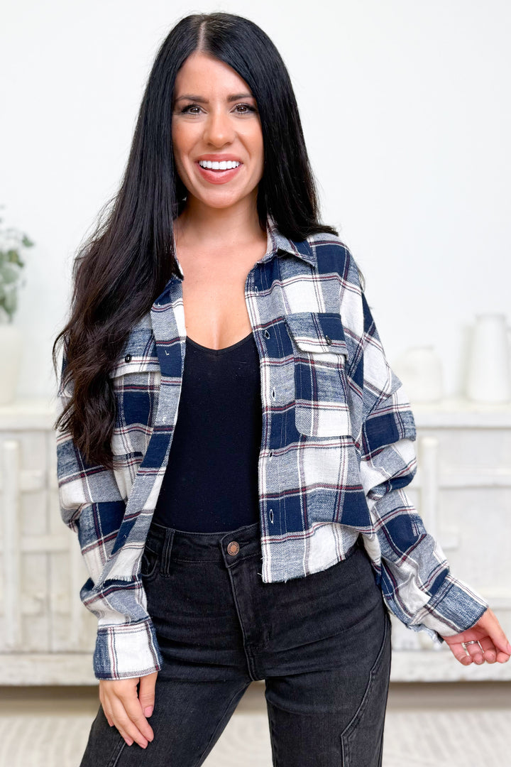 Make The World Go Plaid Button Down Top