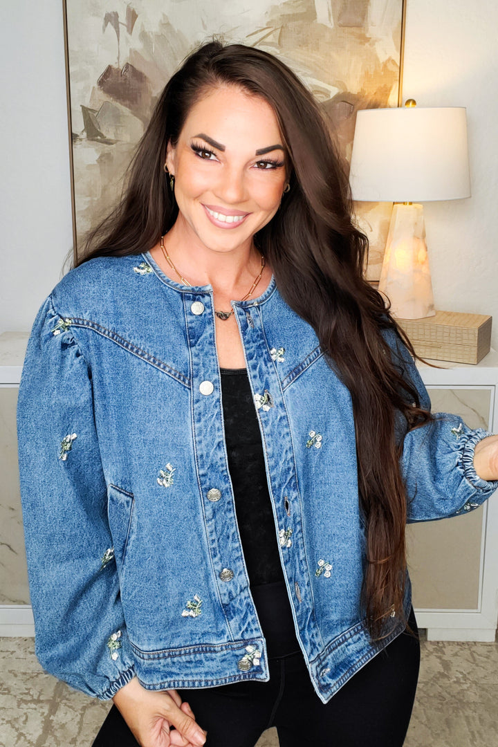 Floral Showers Denim Jacket