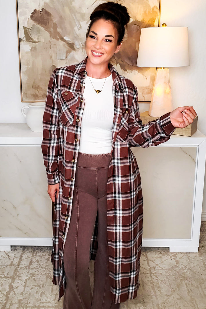 Cultivated Culture Plaid Belted Button Down Dress