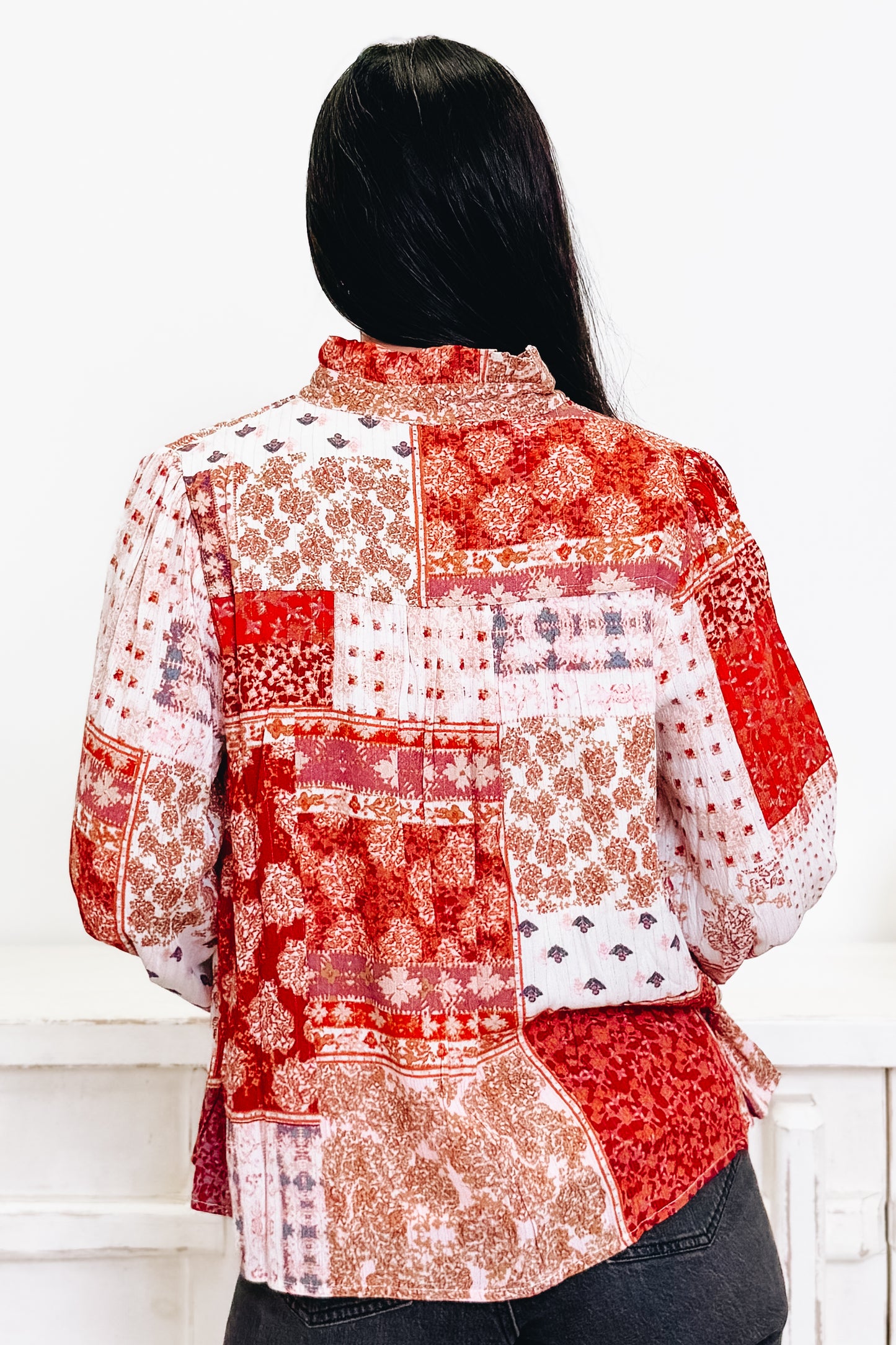 One Block At A Time Button Down Top
