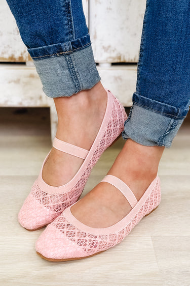 Regina Square Toe Flats - Blush