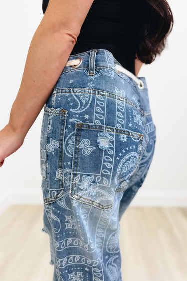 Roped & Ready Paisley Jeans - Denim