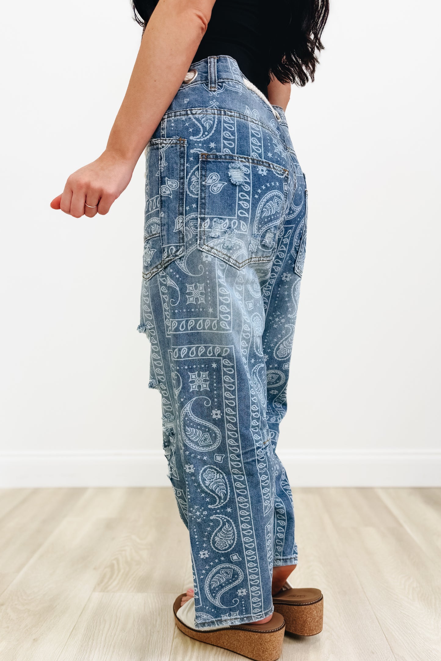 Roped & Ready Paisley Jeans - Denim