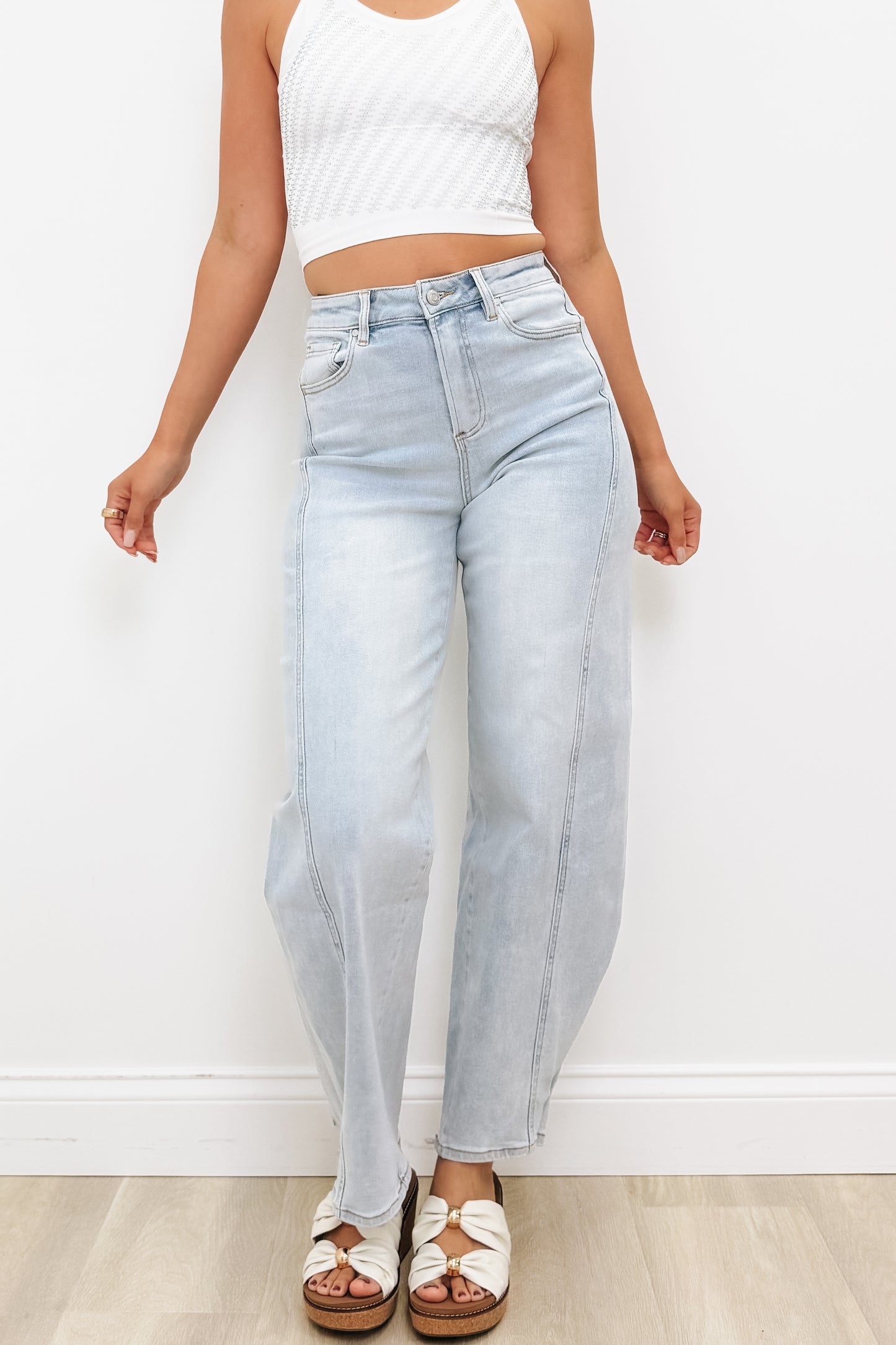In My Bag By Anniewear - Barrel Leg Jeans - Light Denim