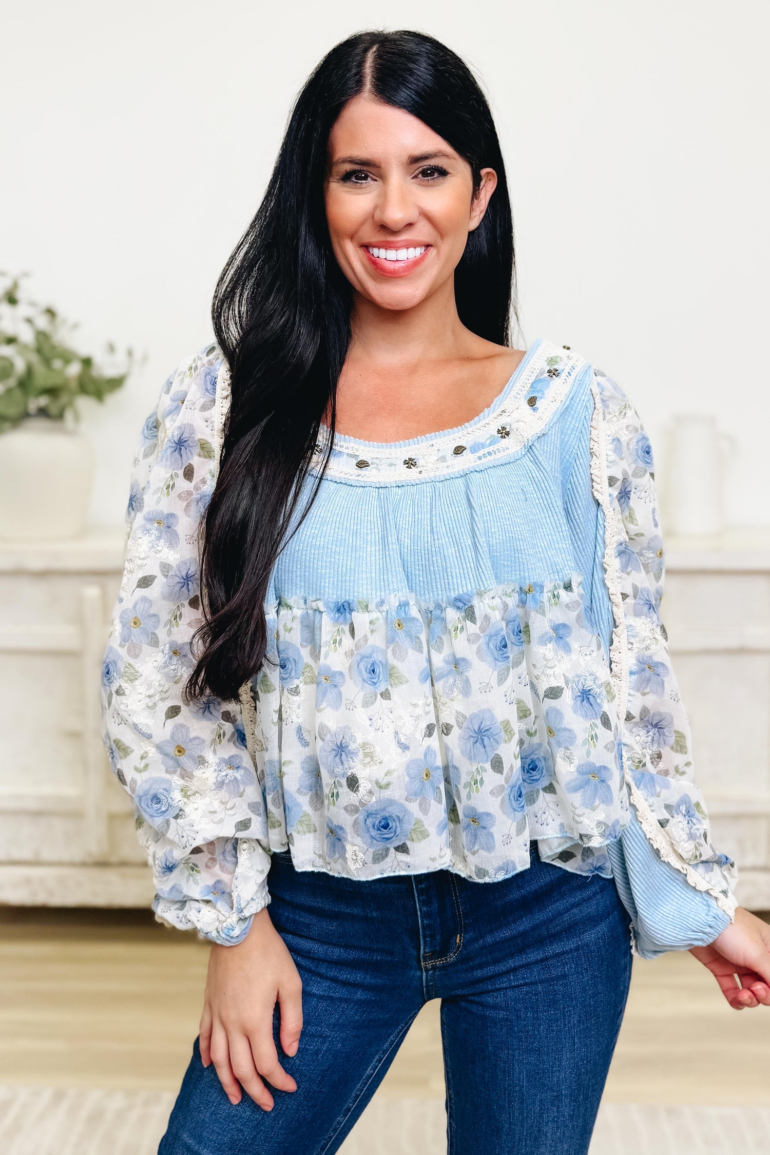Get Your Fix Floral Mix Top - 2 Colors!