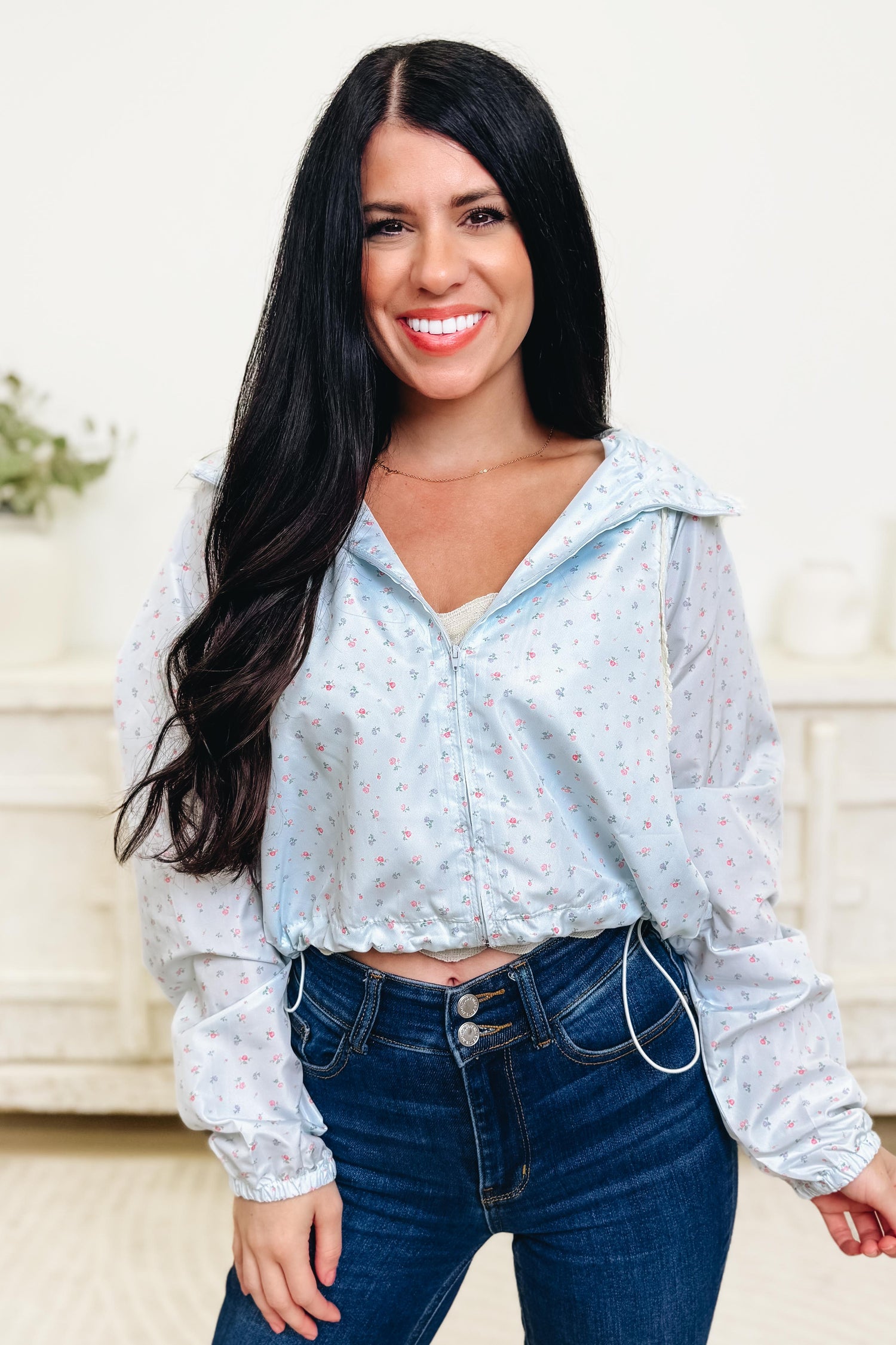 Bloom Babe Floral Windbreaker Jacket