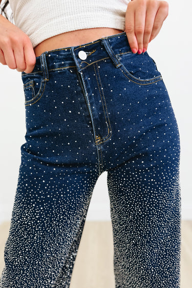 Boots 'N Buckles Rhinestone Wide Leg Jeans - 2 Colors!