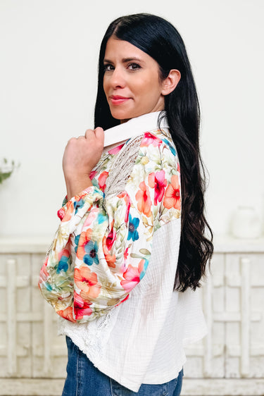 Patch It Up Floral Top - 3 Colors!