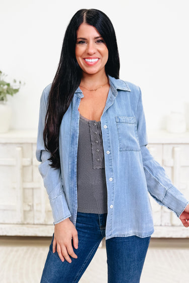 Right Place Right Time Button Down Top - 2 Colors!