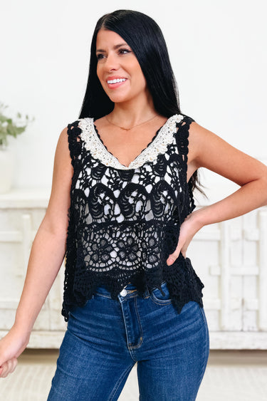 Time & Space Crochet Tank Top - 2 Colors!