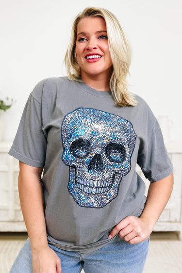 Skully Rhinestone Graphic Tee