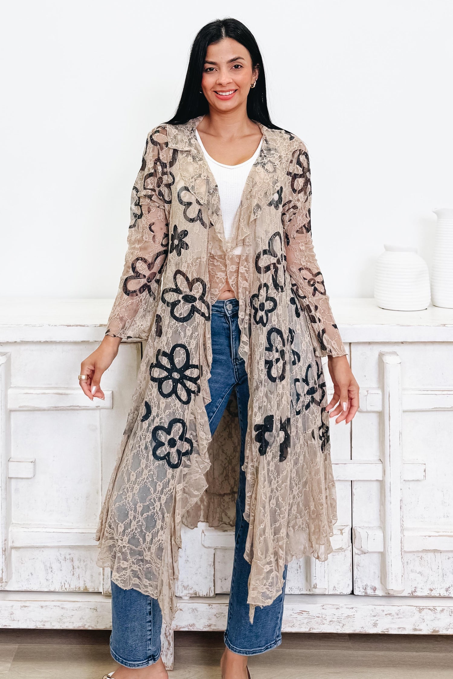 Doodle Me Daisies Duster Cardigan