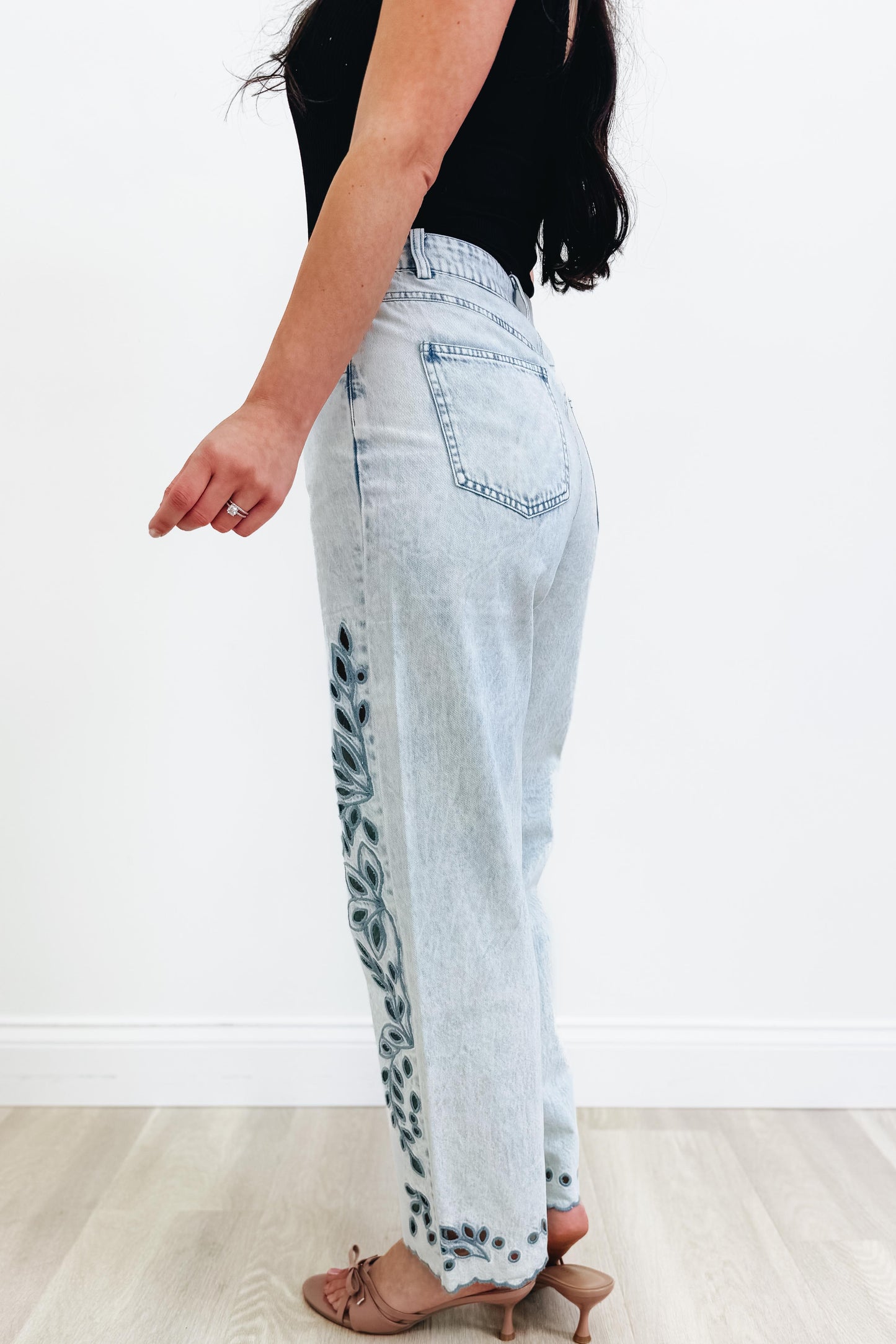 Greater Plan By Mystree - Floral Straight Leg Jeans - 2 Colors!