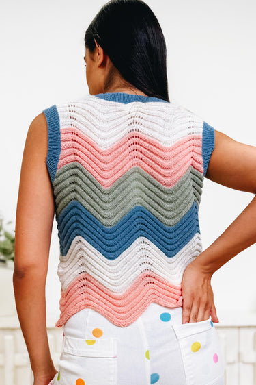 Sunset Waves Knit Tank