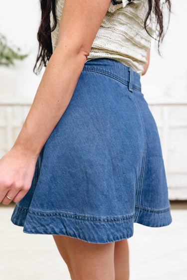 Magnolia Denim Flare Skirt - Denim Blue