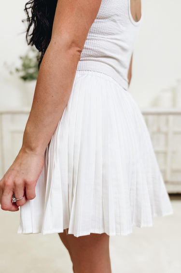 Pleat & Repeat Skirt - White