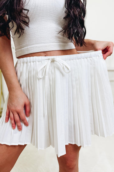 Pleat & Repeat Skirt - White