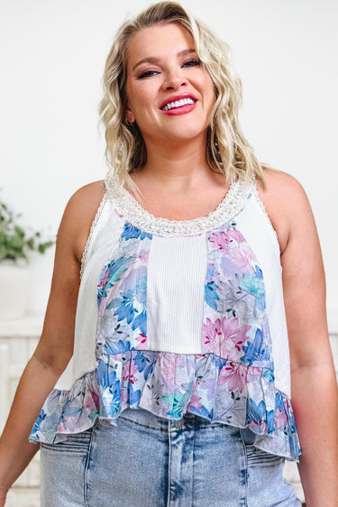 Keep The Shine Floral Tank Top - 2 Colors!