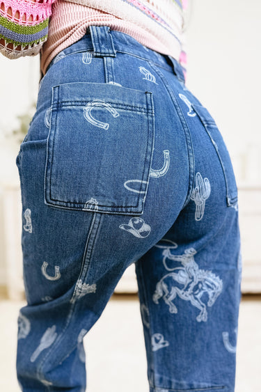 Backroad Buckin By Blue B - Barrel Jeans - Medium Wash