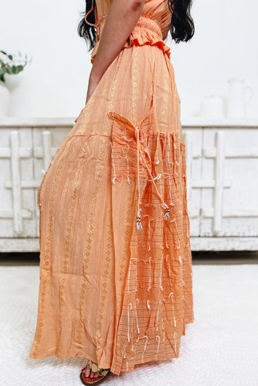 Natural Expression Wide Leg Pants - Coral