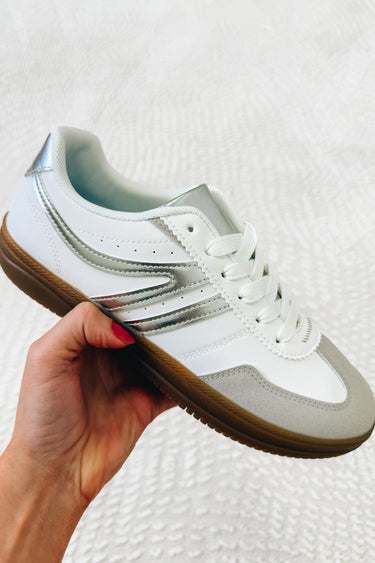 Gana Retro Gum Sole Sneakers - Silver