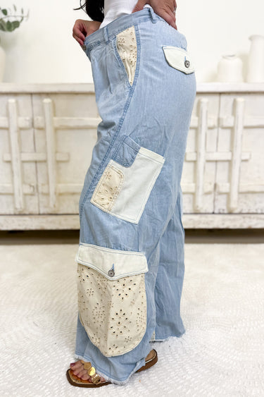 Honey Bee Sweet Wide Leg Pants - Denim