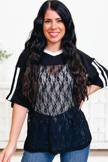Sweet & Sporty Lace Top - 4 Colors!