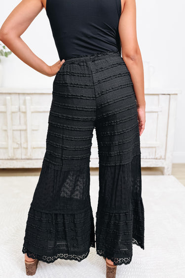 Laced To Embrace Floral Pants - Black