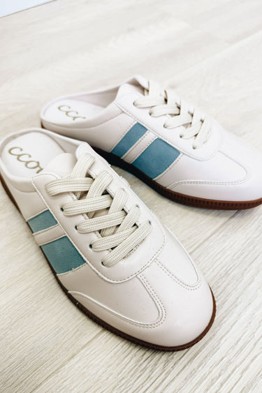 Brenda Casual Slip On Sneakers - White Baby Blue