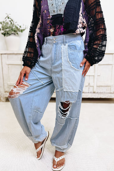 Cuttin' The Line Jogger Pants - Denim Multi