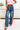 On Your Mark Leopard Pants - Red Denim Blue